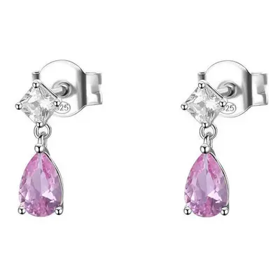 Brosway Stříbrné visací náušnice s kubickou Vibrant Pink zirkonií FVP115