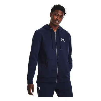 Under Armour Pánská mikina Essential Fleece FZ Hood midnight navy S, Tmavě, modrá