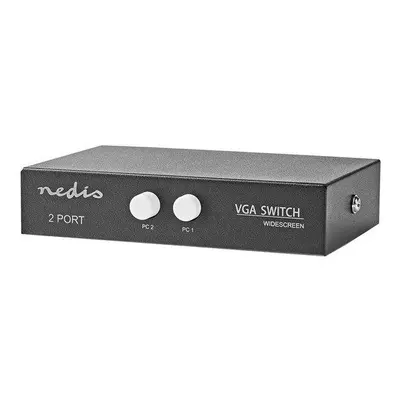 NEDIS VGA přepínač/ 2x VGA vstup/ 1x VGA výstup/ rozlišení 2560x1600/ box/ černý, CSWI5902BK