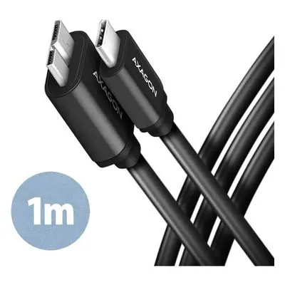 Axagon BUMM3-CM10AB SPEEd Micro-B USB USB-C, USB 3.2 GEN 1, 3A, ALU, tpe, 1m, černý