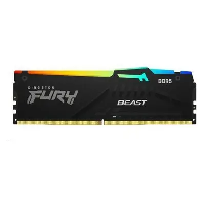 KINGSTON DIMM DDR5 16GB 6000MT/s CL36 FURY Beast RGB Černá EXPO, KF560C36BBE2A-16