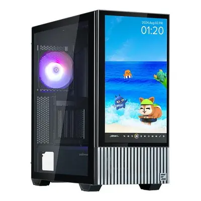 Zalman skříň Z10 DS / Middle Tower / 3x120mm fan / 2x USB 3.0 / USB-C / odnímatelný 15.6 displej