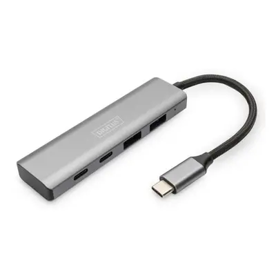 DIGITUS USB-C 4 Port HUB, 2x USB A + 2x USB-C, DA-70245