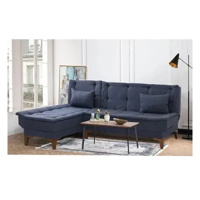 Atelier del Sofa Corner Sofa-Bed Santo Left - Dark Blue