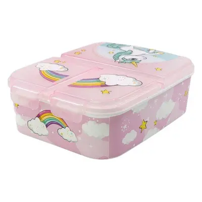 Dětský box na oběd STOR 9722 se 3 přihrádkami Unicorn (růžový)