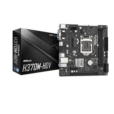 ASRock MB Sc LGA1151 H370M-HDV, Intel H370, 2xDDR4, 1xHDMI, 1xDVI, 1xVGA, mATX, H370M-HDV