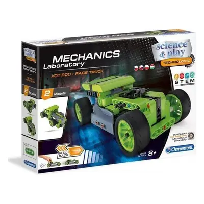 CLEMENTONI Science&Play Mechanická laboratoř Hot Rod a Race Truck 2v1