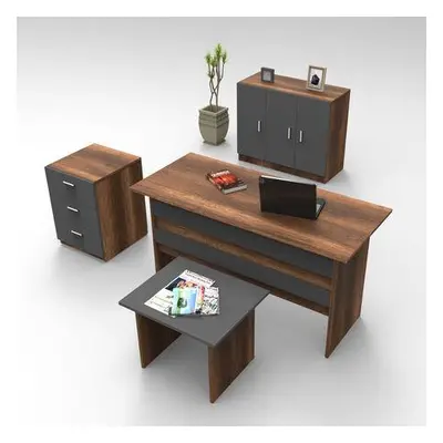 Hanah Home Office Furniture Set VO12-BA WalnutAnthracite