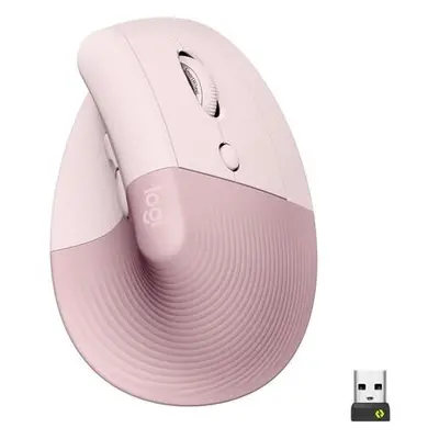 Logitech Lift Vertical Ergonomic Mouse - Dark Rose Vertikální myš, optická, 6 tlačítek, bezdrá