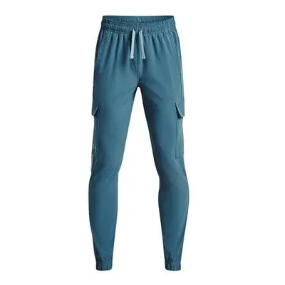 Under Armour Chlapecké tepláky Pennant Woven Cargo Pant static blue YS, Modrá / bílá, 127, –, 13