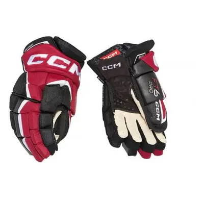 CCM Rukavice Jetspeed FT6 JR, černá-červená-bílá, Junior, 12", Bílá-Černá-Červená