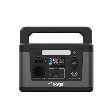 Akyga Přenosná elektrocentrála 600W / 560Wh, CEE 7/3 + USB-C PD 100W + 2x USB-A QC 3.0