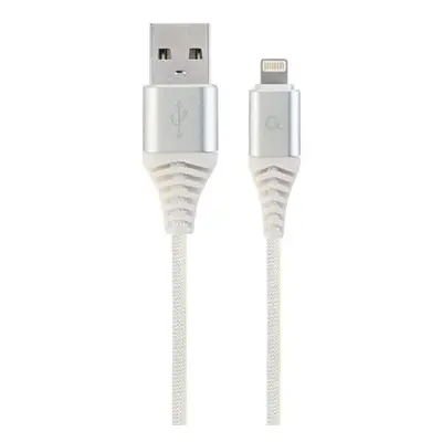 Gembird kábel nabíjací Lightning 8-pin (M) na USB 2.0 (M), prémiový, opletený, 2 m, biely