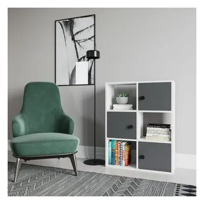 Hanah Home Bookshelf Tilton - White, Anthracite WhiteAnthracite