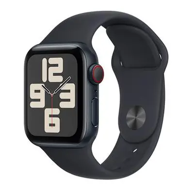 Apple Watch SE (2022) Cellular 44mm sportovní silikonový řemínek temně inkoustový M/L