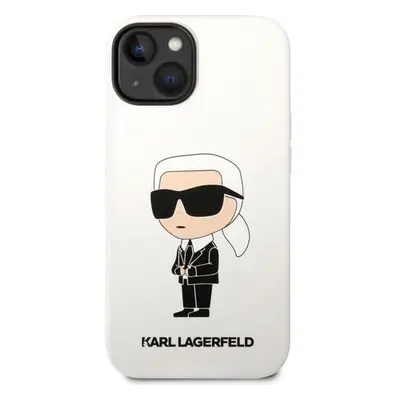 Karl Lagerfeld Liquid Silicone Ikonik NFT kryt iPhone 14 Plus bílý