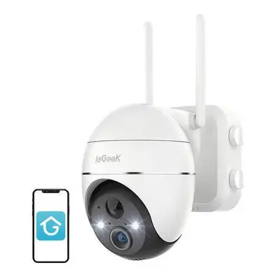 Wireless 3MP WiFi outdoor camera ieGeek ZS-GX1S white 5200mAh