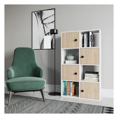 Hanah Home Bookshelf Tasso - White, Oak WhiteOak