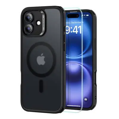 ESR Hybrid Case (HaloLock) for iPhone 16 with screen protection kit (black)