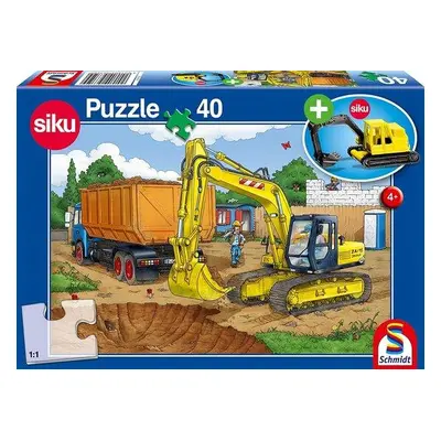 SCHMIDT Puzzle Bagr 40 dílků + model SIKU