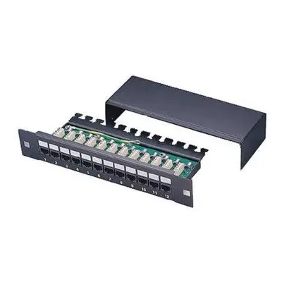 XtendLan Patch panel 10", 1U / 12 portů,CAT5,STP, LSA,s krytem, vodorovné umístění konektorů, ze