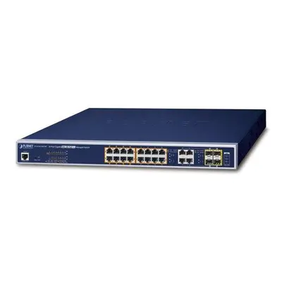 Planet GS-4210-16UP4C PoE L2/L4 switch, 16xGE, 4x1G SFP, ultra PoE 802.3bt 95/400W, extend. mod 