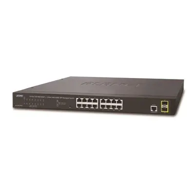 Planet GS-4210-16T2S switch L2/L4, 16x 1000Base-T, 2x SFP, Web/SNMPv3, VLAN, QoS, IPv6, fanless,