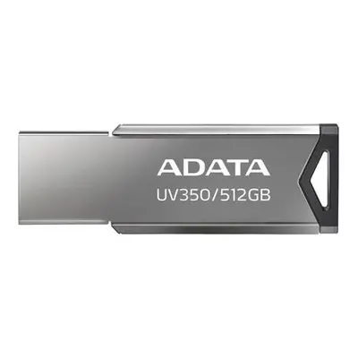 ADATA Flash Disk 512GB UV350, USB 3.2 Dash Drive, tmavě stříbrná textura kov, AUV350-512G-RBK