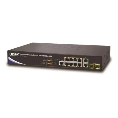 Planet WAPC-1232HP, WLAN kontrolér pro 32x AP, 10x LAN/8x POE, 2x SFP, Web/SNMP, L2/L3, VLAN, AC