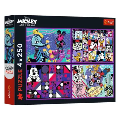 TREFL Puzzle Příhody Mickeyho Mouse a přátel 4x250 dílků