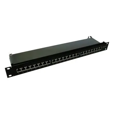 XtendLan Patch panel 19", 24 portů CAT6A, stíněný, celokovový kryt, XL-PP19-24C6AS-AM