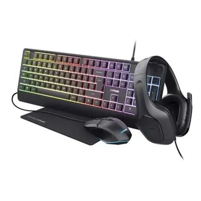 TRUST Sada sluchátka + myš + klávesnice + mousepad GXT 792 Quadrox 4v1 Gaming Bundle, 25259