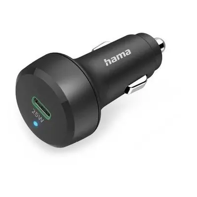 HAMA set: rychlá USB nabíječka do vozidla USB-C PD/QC 25 W + kabel USB C-C 1 m