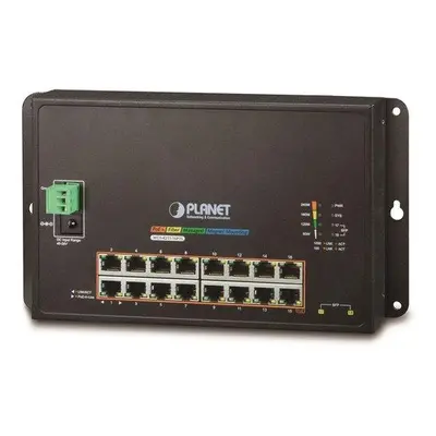 Planet průmyslový plochý switch L2/L4, 16x1Gb, 2xSFP, PoE 30/240W, dual 48-56VDC, IP30, -10/60°C