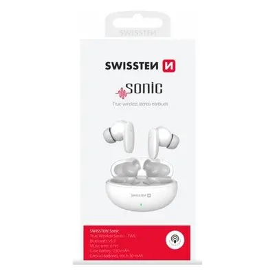 SWISSTEN BLUETOOTH TWS SLUCHÁTKA SONIC BÍLÁ