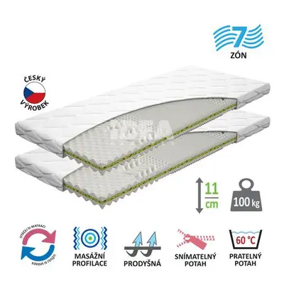 IDEA nábytek Matrace s potahem IDEA CONA 90x200x11 - Akce 1+1 ZDARMA