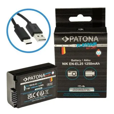 PATONA baterie pro foto Nikon EN-EL25 1250mAh Li-Ion Platinum USB-C nabíjení