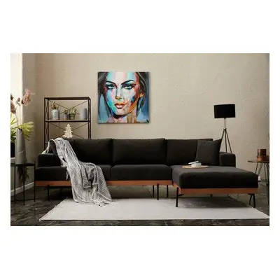 Atelier del Sofa Corner Sofa Liva Right - Anthracite, Copper AnthraciteBlack