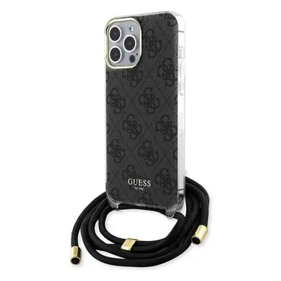 Guess IML 4G Printed Crossbody Zadní Kryt pro iPhone 15 Pro Max Black