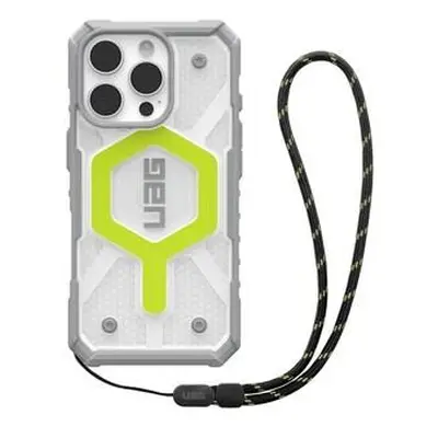 UAG Pathfinder Clear Magsafe kryt iPhone 16 Pro Active Neon Lanyard