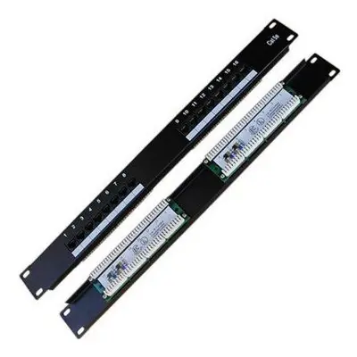 DATACOM Patch panel 19" UTP 16 port CAT5E LSA 1U BK (2x8p), 3020