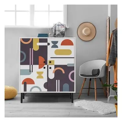 Hanah Home Multi Purpose Cabinet Mültilüx Sia WhiteBrownPurpleMustard