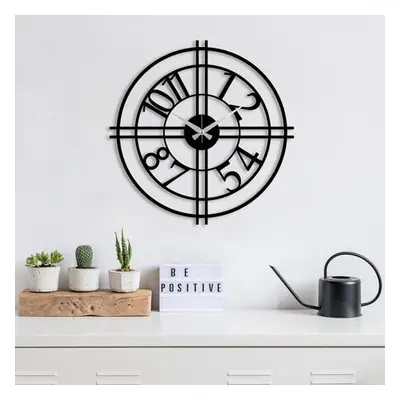 Wallity Decorative Metal Wall Clock Metal Wall Clock 33 - Black Black