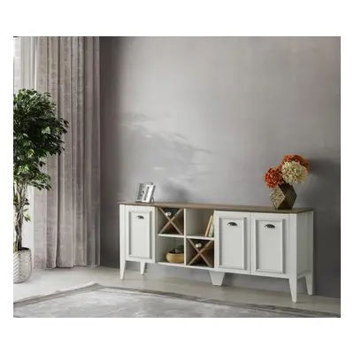 Hanah Home Console Rustic Console WhiteWalnut