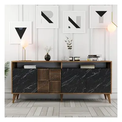 Hanah Home Console Milan - Walnut, Black Marble WalnutBlack