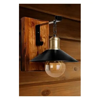 Opviq Wall Lamp Alkım ceviz metal başlıklı aplik BlackBrown