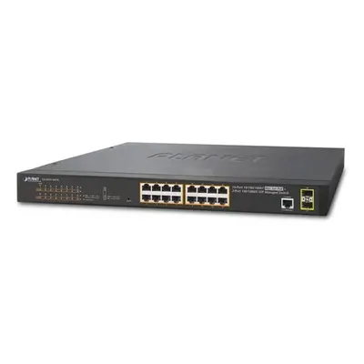 Planet GS-4210-16P2S PoE switch L2/L4, 16x 1000Base-T, 2x SFP, Web/SNMPv3, VLAN,ext 10Mb/s, 802.