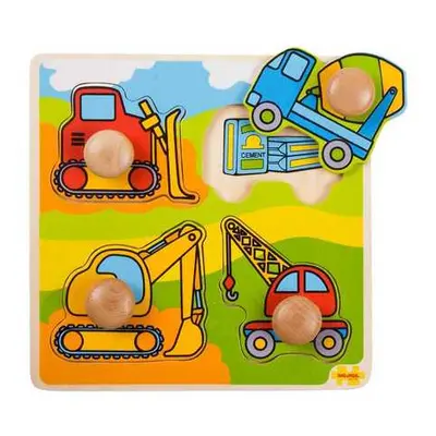 Bigjigs Toys Vkládací puzzle stavební stroje