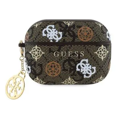 Guess PU 4G Peony Charm Pouzdro pro AirPods Pro 2 Brown