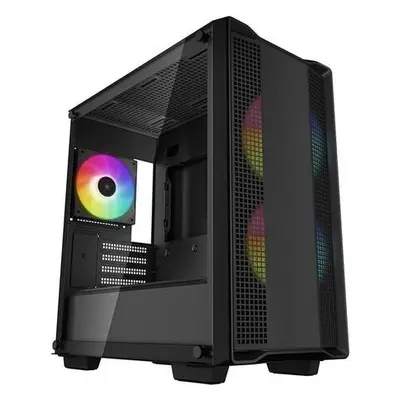 DEEPCOOL skříň CC360 ARGB / MiniITX / 3x120 ARGB fan / USB 2.0 / USB 3.0 / tvrzené sklo / černá,